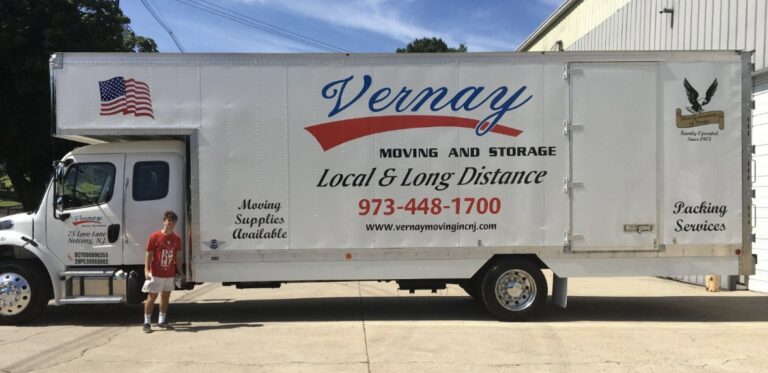 Moving truck lettering for Vernay Moving and Storage, by Lombardo Lettering, New Jersey