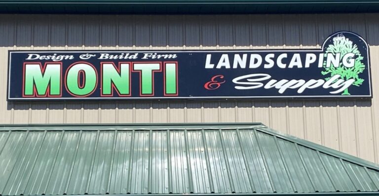 Building sign for Monti Landscaping & Supply, by Lombardo Lettering, New Jersey