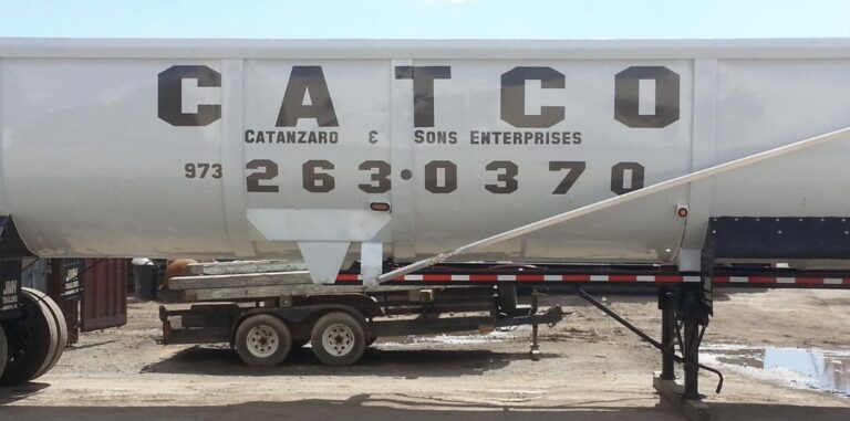 Dump trailer lettering for CATCO (Catanzaro & Sons Enterprises), by Lombardo Lettering, New Jersey