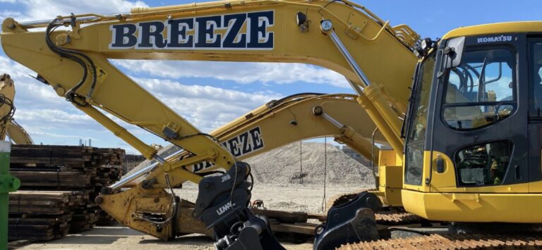 Excavator boom lettering for Breeze, by Lombardo Lettering, New Jersey