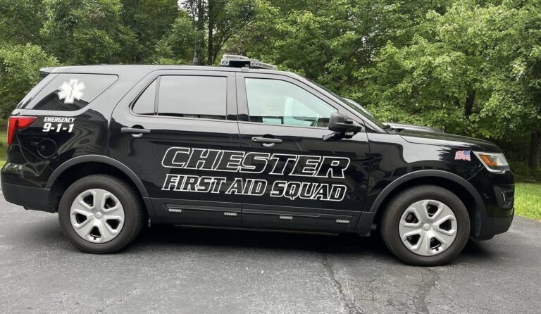 Emergency vehicle graphics for the Chester First Aid Squad, Chester NJ, by Lombardo Lettering