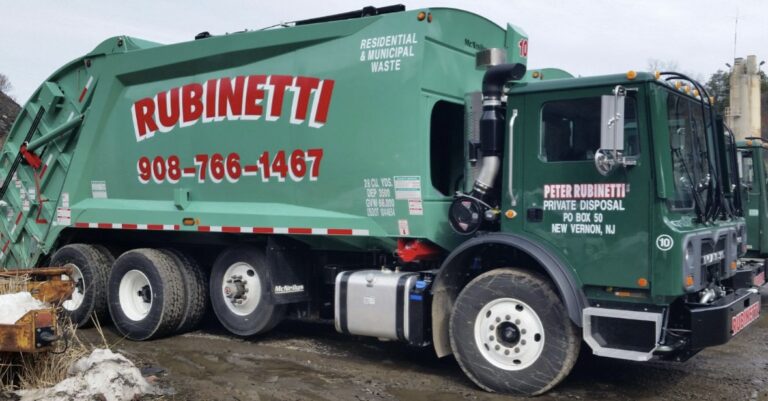 Garbage truck lettering for Peter Rubinetti Private Disposal, New Vernon NJ, by Lombardo Lettering