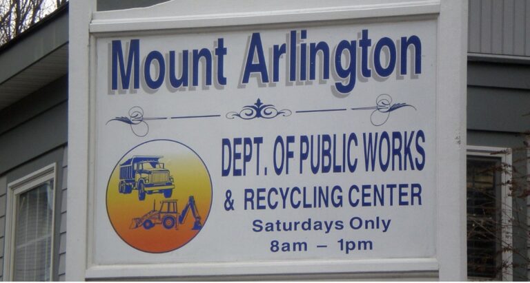 Municipal sign for the Mount Arlington Dept. of Public Works & Recycling Center, by Lombardo Lettering, New Jersey