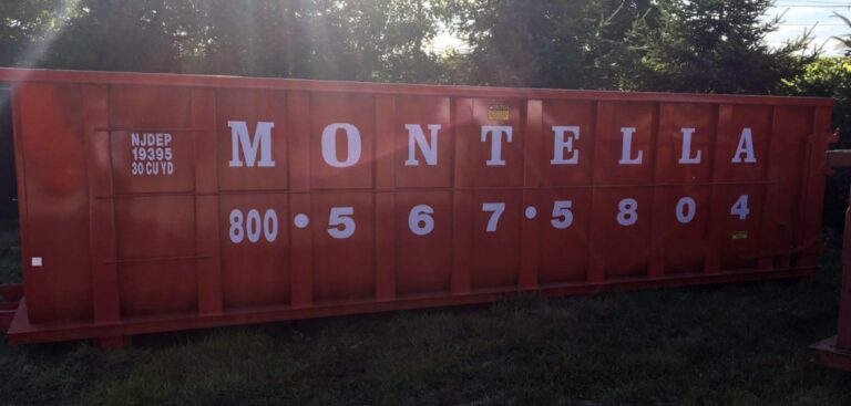 Roll-off container lettering for Montella, by Lombardo Lettering, New Jersey