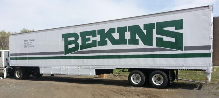 Semi trailer lettering for Bekins, by Lombardo Lettering, New Jersey