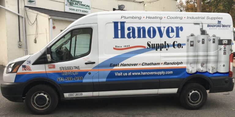 Work van graphics for Hanover Supply Co., by Lombardo Lettering, New Jersey