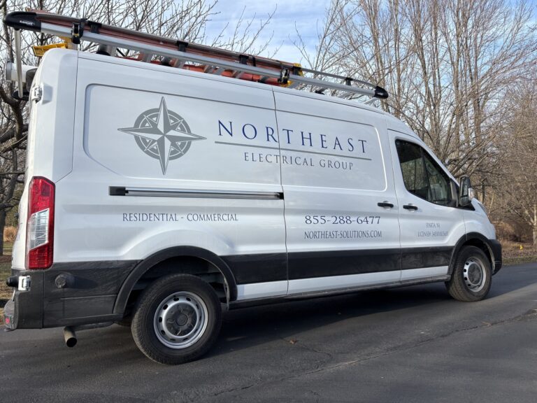 Work van lettering for Northeast Electrical Group, by Lombardo Lettering, New Jersey